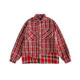 Unisex Jacket Autumn Contrast Color Striped Shirt Coat Women's Clothing