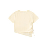 Women T-shirt Short-Sleeved T-shirt Girls' Summer Five-Pointed Star Kitten Print