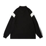 Men Long Sleeve Shirt Preppy Style Polo Lapel Long Sleeve T-shirt Men and Women Hiphop Retro