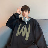 Men Hoodie Dark Gray round Neck Sweater for Boys