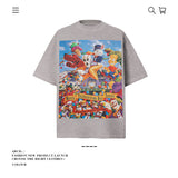 American vintage street T-shirt pure cotton men's and women's summer loose