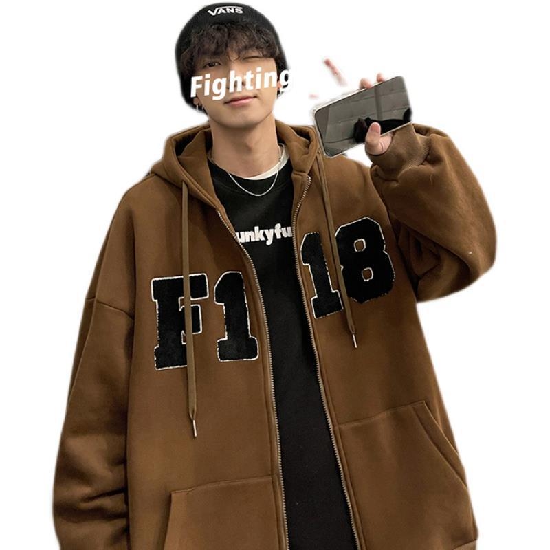 Men Hoodie Cardigan Hoodie Men's Spring and Autumn Design Coat Autumn