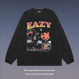 Men Long Sleeve Shirt Retro Fashion Brand Long Sleeve T-shirt Men and Women Distressed Bottoming Top