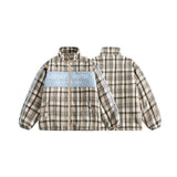 Unisex Jacket Winter Striped Stitching Cotton Jacket