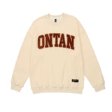 Men Hoodie Flocking Embroidered Letter Long Sleeve Sweater