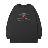 Men Long Sleeve Shirt Printed Long Sleeve T-shirt Men and Women Retro Loose Couple Casual