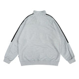 Men Hoodie Letter Embroidered Printed Mock Neck Hoodie