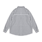 Men Long Sleeve T Shirt Plaid Letter Print Hollow out Long Sleeve Shirt Loose Casual Shirt