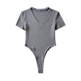 Women T-Shirt Short Sleeve Repair Jumpsuit