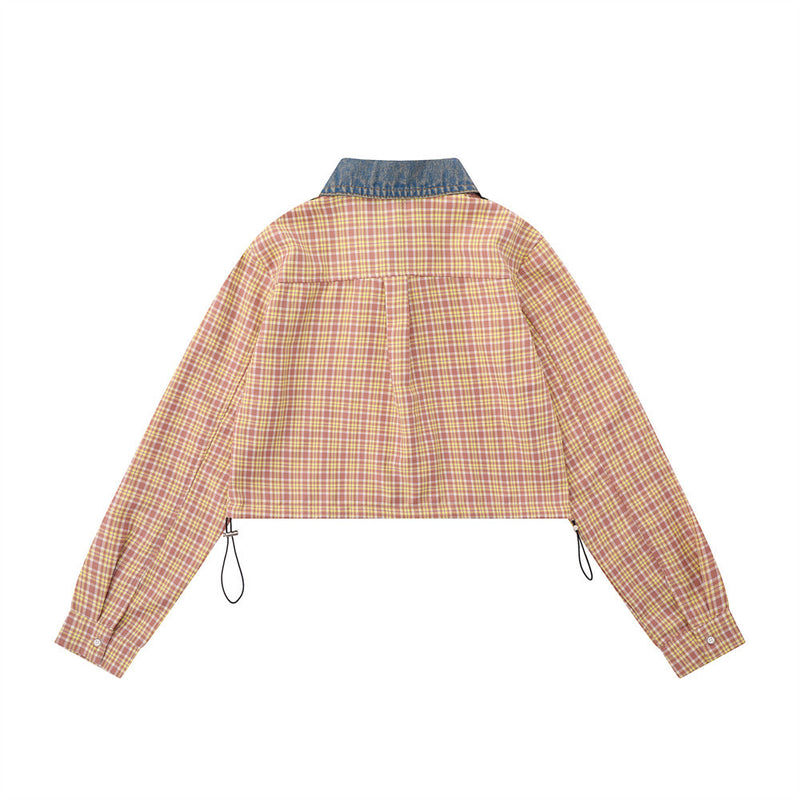 Women Long Sleeve Shirt Girls' Autumn Drawstring Leisure Short