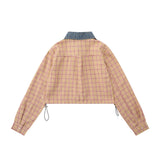 Women Long Sleeve Shirt Girls' Autumn Drawstring Leisure Short