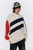 Unisex Jacket Autumn Contrast Color Matching Mock Neck Hoodie Women's Clothing