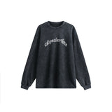 Unisex Hoodie College Style Fashion Brand Washed Printed Sweater round Neck Men and Women