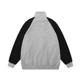 Men Hoodie Five-Pointed Star Embroidered Stand Collar Cardigan Sweater