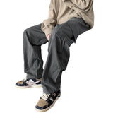 Men Sweatpants Gray Overalls Men's Autumn Loose Wide Leg Leisure