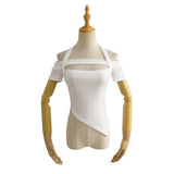 Women T-Shirt Short Sleeve Halterneck T-shirt Top