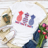 Women Independence Day T Shirt Short Sleeve T-shirt Loose Print