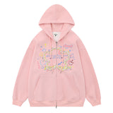 Men Hoodie Two-Way Zipper Woven Five-Pointed Star Cardigan Sweater