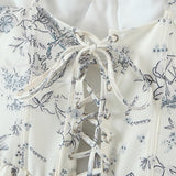Women T-Shirt Summer Casual Printed Slim-Fit Sling Blouse