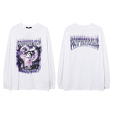 Men Long Sleeve Shirt Printed Couple Long Sleeve T-shirt Loose Bottoming Top Men and Women