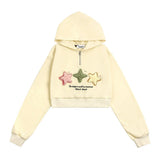 Women Hoodie Cropped Hoodie Girls' Half Zip Pullover Hoodie