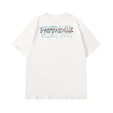 Men T Shirt Anime Print Short Sleeve T-shirt Vintage Loose Couple