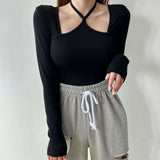 Women Long Sleeve Shirt Women's Sexy Long Sleeve Short Top