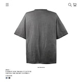 American vintage street T-shirt cartoon print loose summer cotton men's clothing