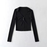 Women T-Shirt Spring and Autumn Long Sleeve Slim Bottoming Shirt