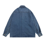 Men Denim Jacket Men's Lapel Shirt Jacket Spring and Autumn