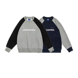 Unisex Hoodie Preppy Style Retro Loose round Neck Sweatshirt Men's Coat