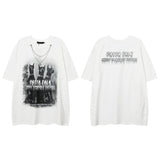 Men T Shirt Anime Print Short Sleeve T-shirt Vintage Loose Couple