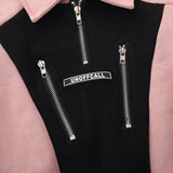 Women Hoodie Patchwork Sweater Women's Autumn Leisure Long-Sleeve Zipper