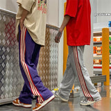Men Sweatpants Side Stripes Track Sweatpants Men and Women Couple Summer