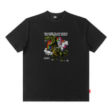 Men T Shirt Vintage Print Short Sleeves T-shirt Men and Women Couple Casual Loose