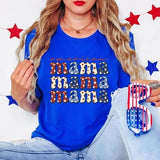 Women's Independence Day T Shirt round Neck Short Sleeve T-shirt Women's Top