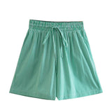 Women T-Shirt Summer Loose Casual Striped Shirt Shorts Suit