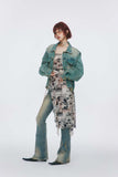 Unisex Jacket Autumn Drawstring Short Denim Coat Women's Clothing