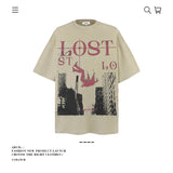 American vintage street T-shirt cotton men loose summer