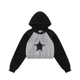 Women Hoodie Cropped Hoodie Girls Autumn Loose Long Sleeve