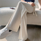 Palazzo Pants High Waist Drooping Ice Silk Wide-Leg Pants Women's Loose All-Matching Straight Casual
