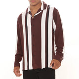 Men Shirt Striped Fashion Cardigan Men's Shirt