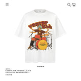 American vintage street T-shirt cotton men's summer loose