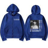 Rapper 21 Savage I Am I Was Album Cover Zipper Sweatshir