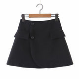 Women Skirt Ins Fashion Casual Suit Women's High Waist Pocket Skirt