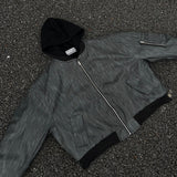 Unisex down jacket retro quilted hooded