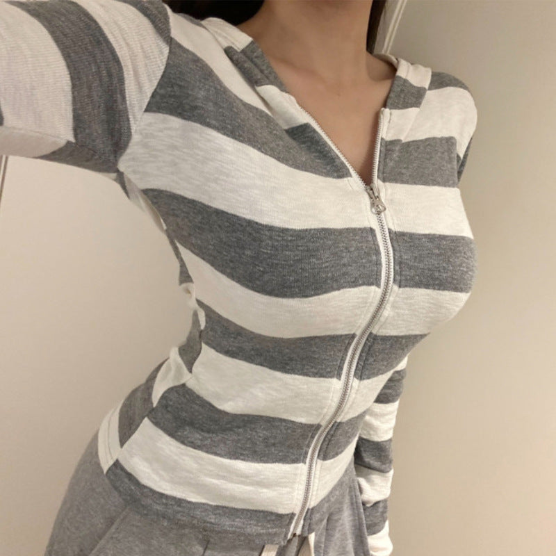 Women Long Sleeve Shirt Striped Stitching Cardigan Top Women's Long Sleeve Autumn