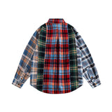 Unisex Jacket Autumn New Colorblock Check Shirt Color