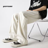 Men Sweatpants Retro Khaki Pants Men's Summer Design Sense
