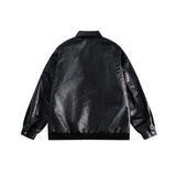 Unisex Jacket Fall Personality Zipper Leather Coat